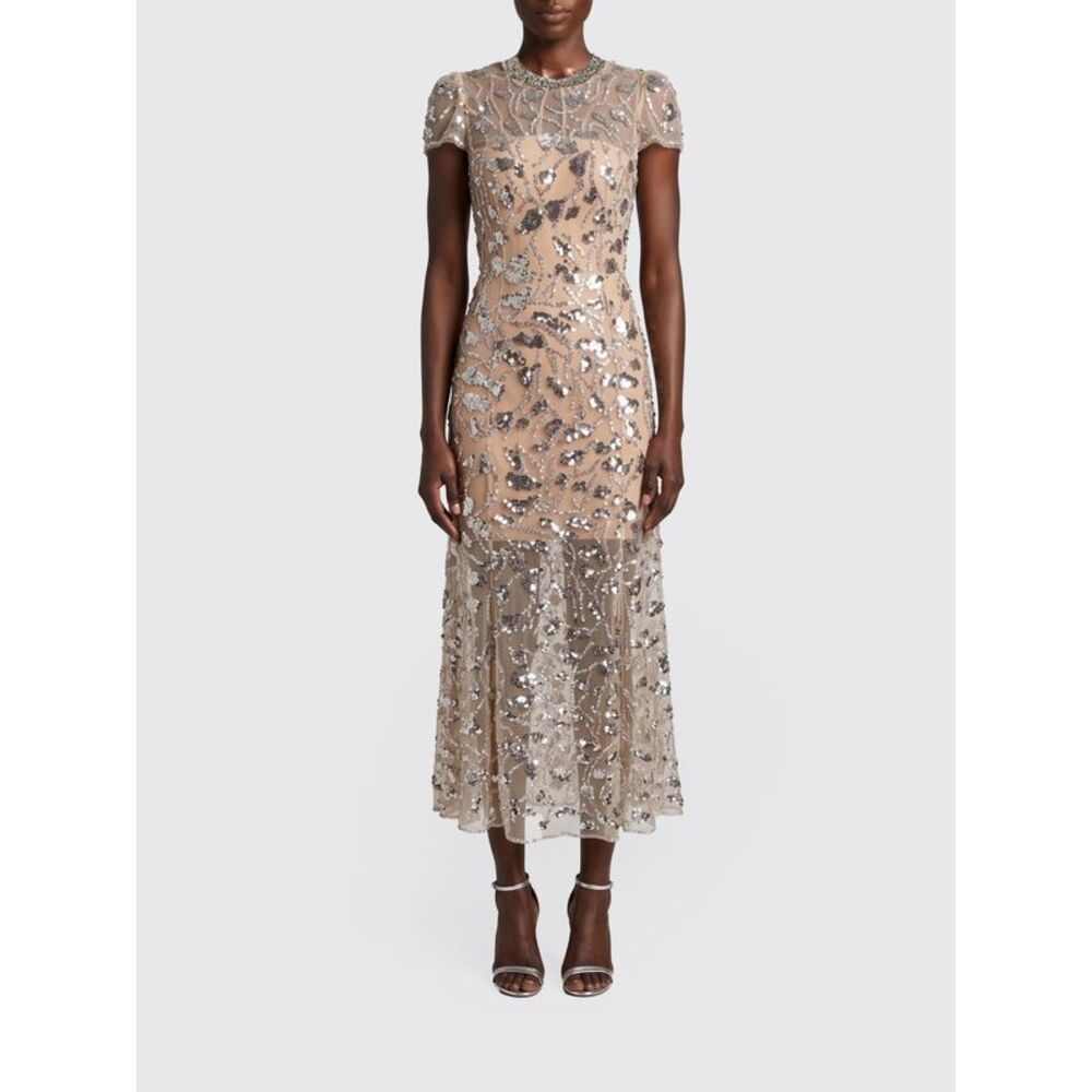 Self-Portrait Women Self-Portrait Slim Fit Sequin-Embroidered Midi Evening Dress